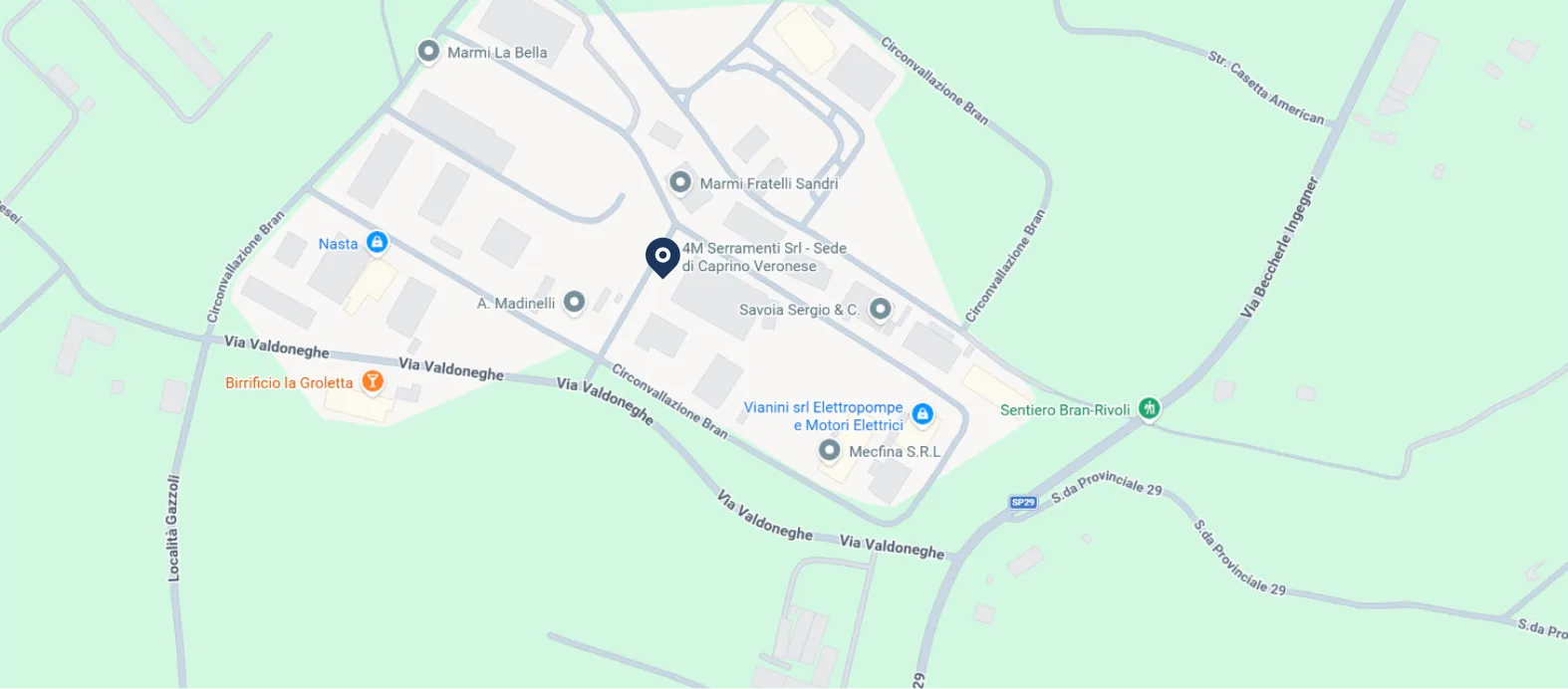 Mappa della sede Quattro M Serramenti a Caprino Veronese